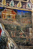 Paintings on the wall of the outer cloister of the Mahamuni Paya, Mandalay, Myanmar 